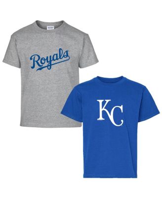 Soft As A Grape - Big Boys and Girls Royal/Gray Kansas City Royals T-Shirt, Set of 2