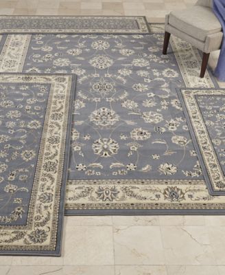 KM Home - Kenneth Mink Florence Collection 4-Pc. set Isfahan Grey/Blue Area Rugs