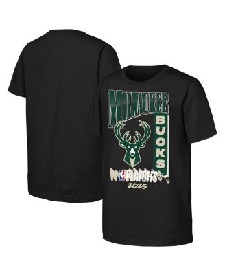 Outerstuff - Big Boys and Girls Black Milwaukee Bucks 2025 NBA Playoffs Hype T-Shirt