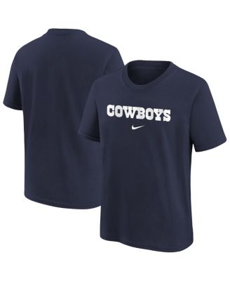 Nike - Big Boys and Girls Navy Dallas Cowboys Team Wordmark T-Shirt