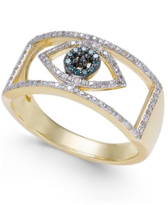 Wrapped - Diamond Evil Eye Ring (1/6 ct. t.w.) in 10k Gold or 10k White Gold