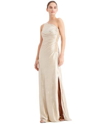 Calvin Klein - One-Shoulder Metallic Gown