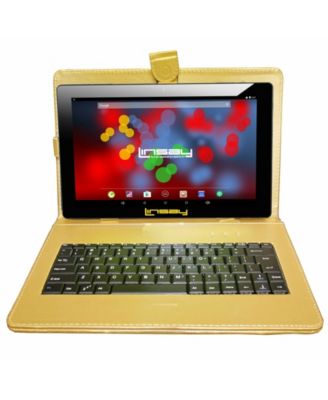 LINSAY - 10.1" 1280x800 IPS Screen Quad Core 2GB RAM Tablet 32GB Android 10 with Golden Keyboard