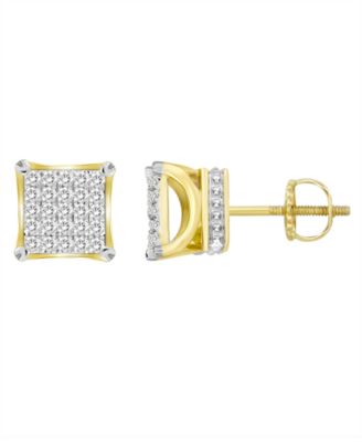 Macy's - Men's Diamond (1/6 ct. t.w.) Earring Set in 10k Yellow Gold