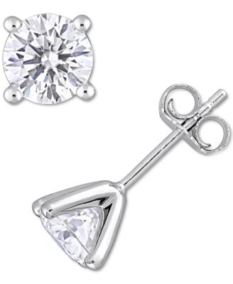 Macy's - Lab-Created Moissanite Stud Earrings (2 ct. t.w.) in Sterling Silver