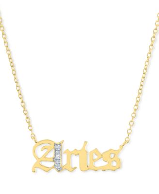 Macy's - Diamond Accent Zodiac Name 18" Pendant Necklace