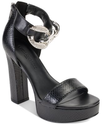 KARL LAGERFELD PARIS - Anisha Ankle Strap Embellished Platform Sandals