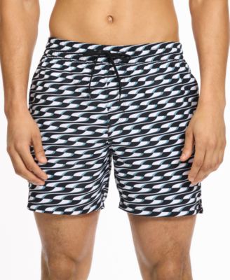 Puma - Men's 5" Geometric-Print Swim Shorts