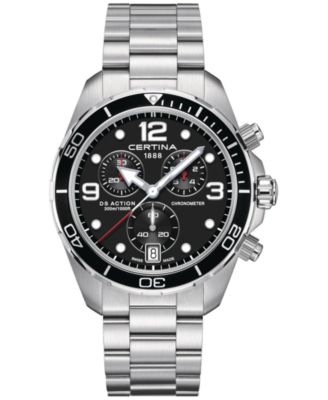 Certina - Men's Swiss Chronograph DS Action Stainless Steel Bracelet Watch 43mm