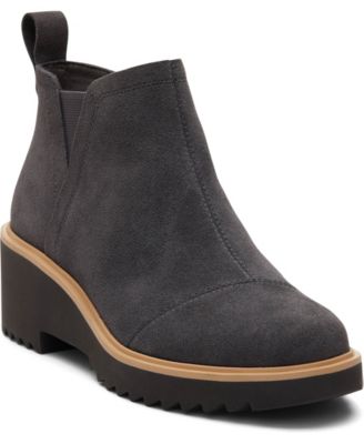 TOMS - Women's Maude Round-Toe Side-Zip Lug-Sole Booties
