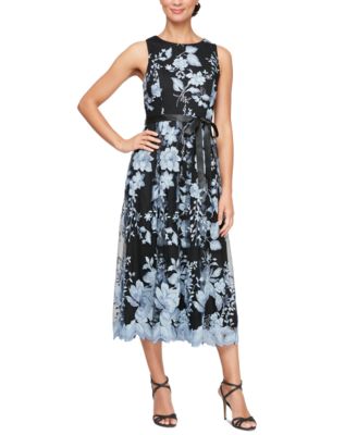 Alex Evenings - Women's Floral-Embroidered Midi Dress