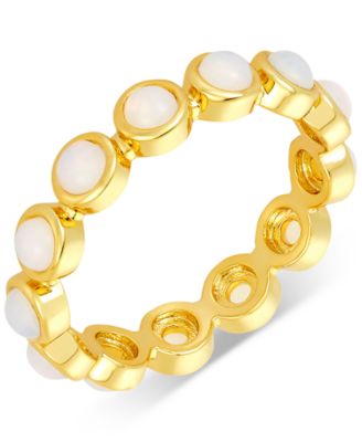 ADORNIA - Gold-Tone Bezeled Beaded Eternity Band Ring