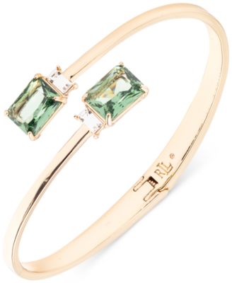 Lauren Ralph Lauren - Gold-Tone Stone Bypass Bangle Bracelet
