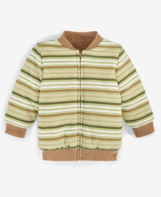 First Impressions - Baby Boys Reversible Faux-Sherpa Striped Jacket