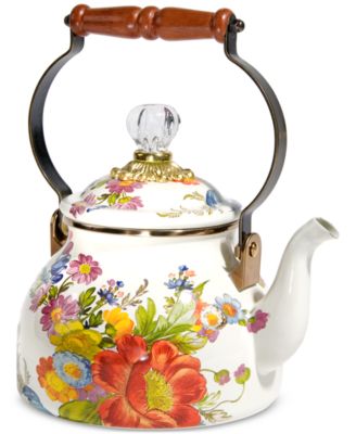Mackenzie-Childs - White Flower Market 2-Qt. Tea Kettle
