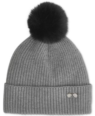 KARL LAGERFELD PARIS - Women's Sunglasses Pin Faux-Fur Pom Beanie