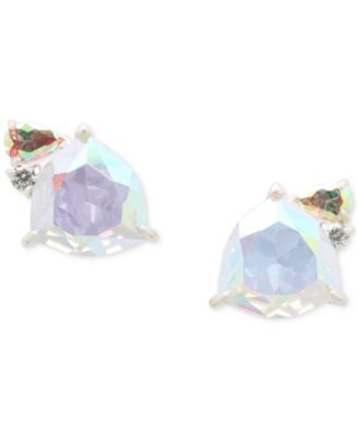 kate spade new york - Silver-Tone Mixed-Cut Cubic Zirconia Stud Earrings