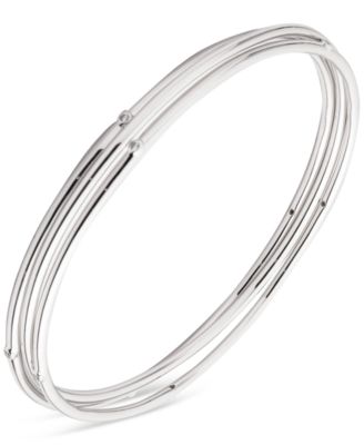 Ralph Lauren - Sterling Silver 3-Pc. Set Pav&eacute; Bangle Bracelets