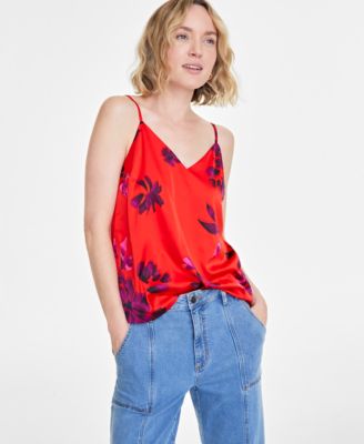 On 34th - Women's Printed Satin V-Neck Tank