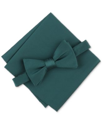 Alfani - Men's Textured Bow Tie & Pocket Square Set