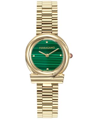 Ferragamo - Women's Gancini Twisted Gold Ion Plated Stainless Bracelet Watch 28mm