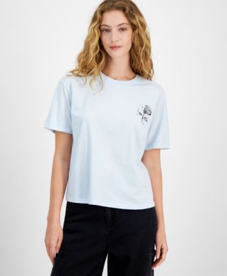 Rebellious One - Juniors' Celestial Rose Graphic T-Shirt