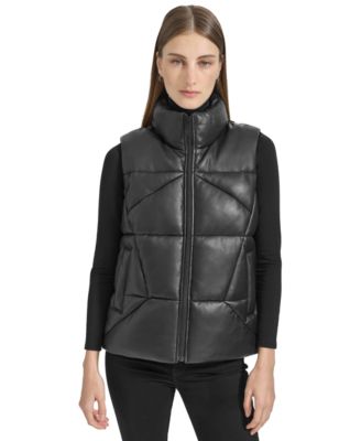 Marc New York - Women's Faux-Leather Puffer Vest