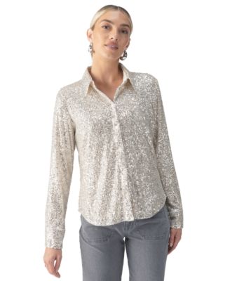 Sanctuary - Women's Radiant Long-Sleeve Sequin Shirt
