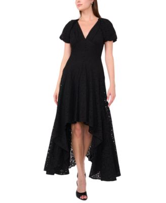 Parker - Women's V-Neck Lace High-Low Fit & Flare Dress