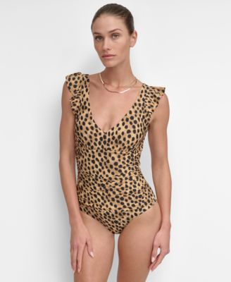 DKNY - Women's Ruffled Underwire One-Piece Swimsuit