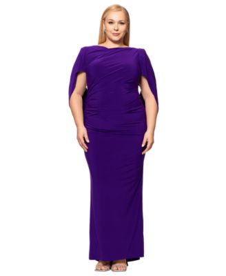Betsy & Adam - Plus Size Ruched Gown