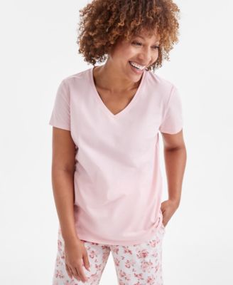 Charter Club - Women's Solid V-Neck Short-Sleeve Sleepwear Top