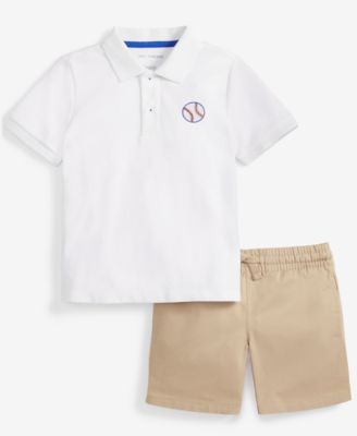 Macy's - Toddler Boys Baseball Polo & Shorts Set