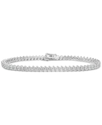 Macy's - Diamond Double Stone Tennis Bracelet (2 ct. t.w.) in 10k White Gold