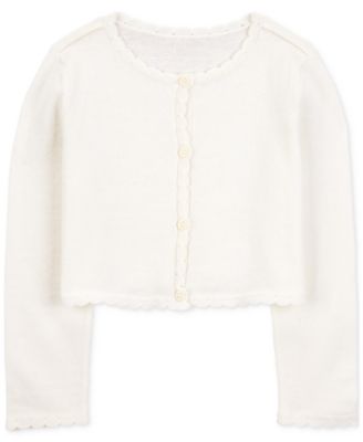 Carter's - Toddler Girls Cotton Wave-Trim Cardigan