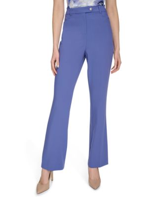 Calvin Klein - Petite High-Rise Straight-Leg Pants