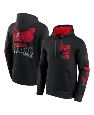 Fanatics - Men's Black Portland Trail Blazers Game Time Crossover Pullover Hoodie