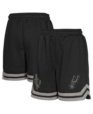 Outerstuff - Big Boys and Girls Black San Antonio Spurs Teardrop Fleece Shorts