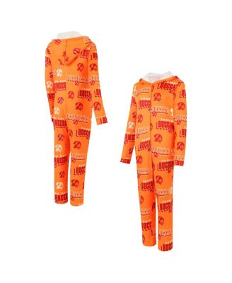Concepts Sport - Women's  Orange Tampa Bay Buccaneers Throwback Roadway Allover Print Microfleece Full-Zip Union Suit