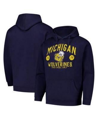 League Collegiate Wear - Men's Navy Michigan Wolverines Bendy Arch Essential 2.0 Pullover Hoodie