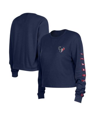 New Era - Women's Navy Houston Texans Thermal Crop Long Sleeve T-shirt