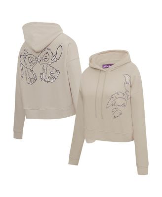 Freeze Max - Women's Tan Lilo and Stitch Nose Kiss Cropped Pullover Hoodie