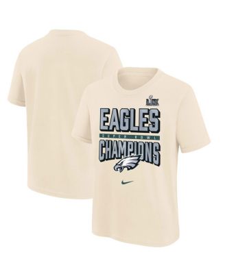 Nike - Big Boys and Girls Cream Philadelphia Eagles Super Bowl LIX Champions T-Shirt