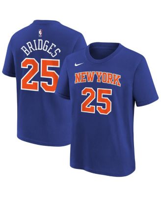 Nike - Big Boys and Girls  Mikal Bridges Blue New York Knicks Icon Name Number T-Shirt
