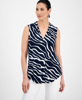 JM Collection - Women's Hannah Animal-Print Sleeveless Top