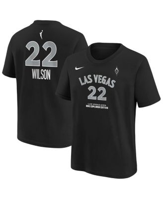 Nike - Big Boys and Girls A'ja Wilson Black Las Vegas Aces Explorer Edition Name Number T-Shirt