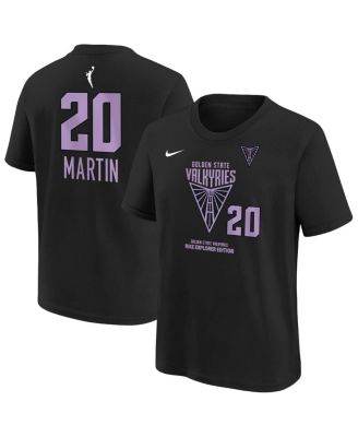 Nike - Big Boys and Girls Kate Martin Eclipse Black Golden State Valkyries Explorer Edition Name Number T-Shirt