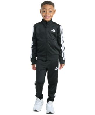 adidas - Toddler & Little Boys Tricot Long-Sleeve Essential 3-Stripe Track Jacket & Pants, 2 Piece Set