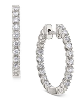 Macy's - Diamond In-and-Out Hoop Earrings (1/2 ct. t.w.) in 14k White Gold