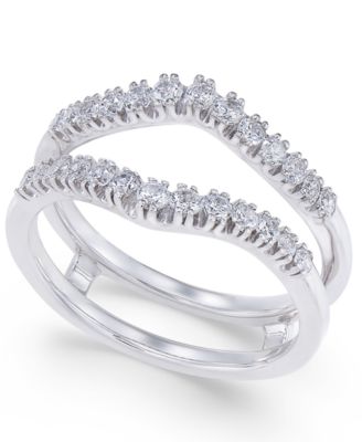 Macy's - Diamond Curved Solitaire Enhancer Ring Guard (3/8 ct. t.w.) in 14k White Gold or 14k Gold